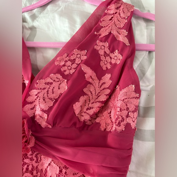 Pronovias Pink Lace Formal Dress. Size 8. - Picture 5 of 16